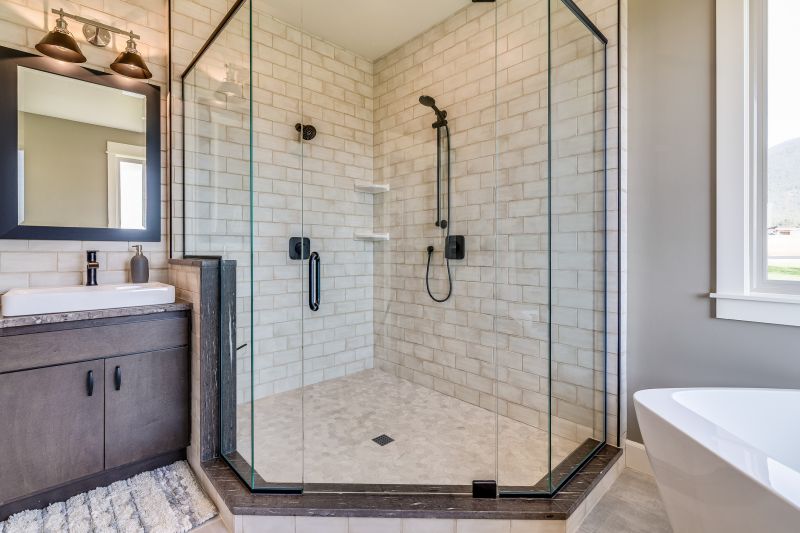 Shower with Frameless Glass Door